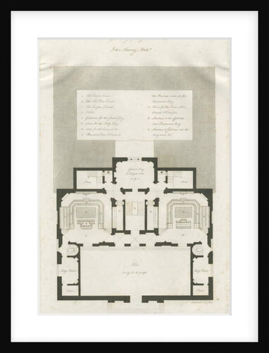 Stafford - Plan of Principal Storey of Shire Hall: engraving, nd [1794-1798] by John Harvey