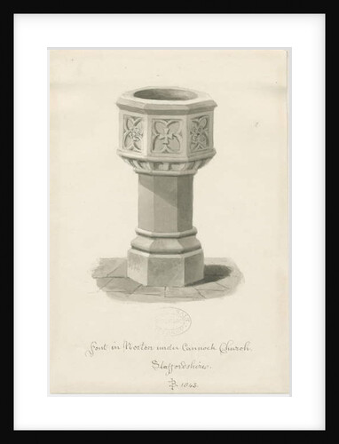 Font in Norton Canes Church by John Buckler