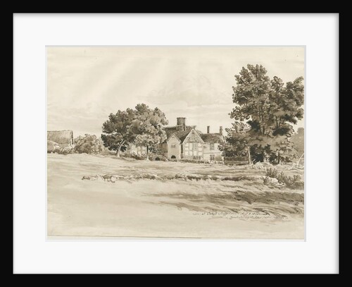 Oaken - Farm House: sepia wash drawing, 5 Aug 1820 by Cornelius Varley
