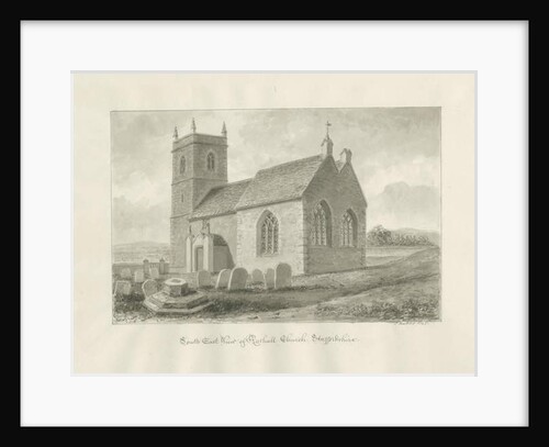 Rushall Church: sepia drawing, 1845 by John Buckler
