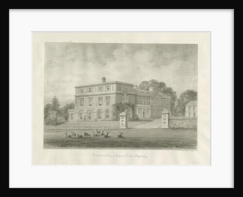 Okeover Hall: sepia wash drawing, 1847 by John Buckler