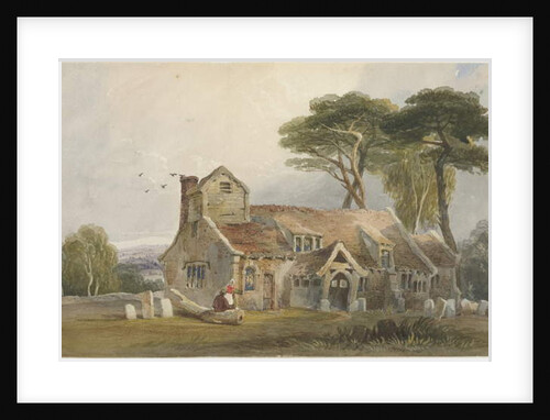 Rushton Spencer Church: water colour painting, nd [c1830-1840] by Lewis John Wood