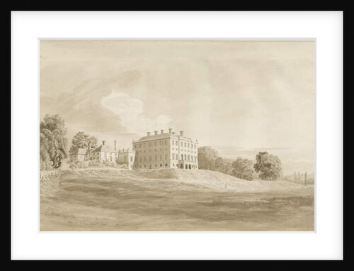 Patshull House: sepia wash drawing, Aug 1820 by Cornelius Varley