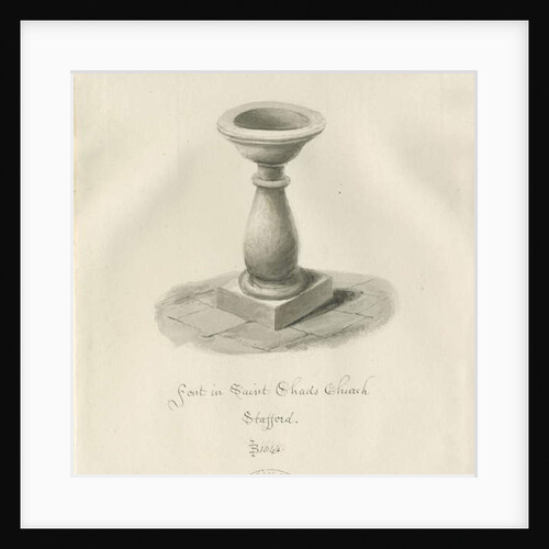 Stafford - Font in St. Chad's Church by John Buckler