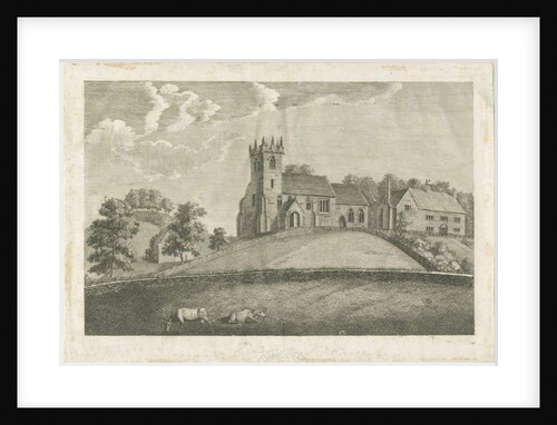 Sandon Church and Parsonage: engraving, nd [1797] by Stebbing Shaw