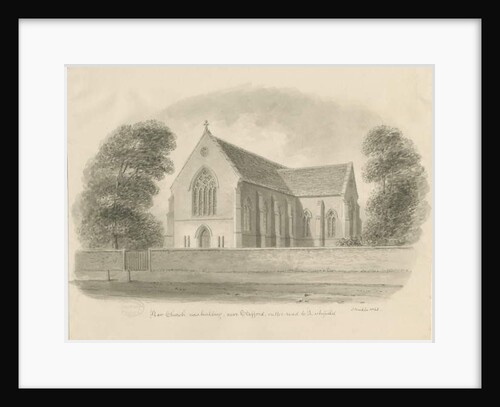 Stafford - St. Paul's Church, Forebridge: sepia wash drawing, 1842 by John Buckler
