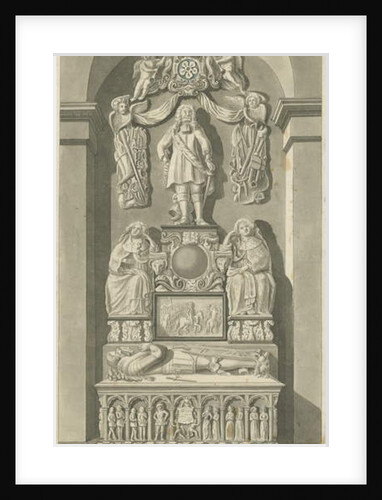 Interior of Patshull Church - Astley tombs: sepia drawing, nd [late 18th cent] by T Carter
