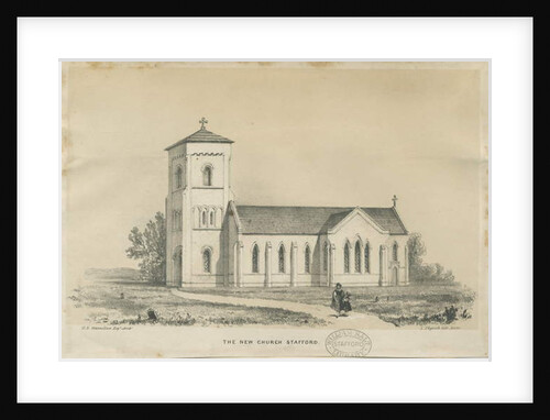 Stafford - Christ Church: tinted lithograph by George E. Hamilton