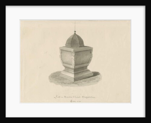 Font in Sandon Church by John Chessell Buckler