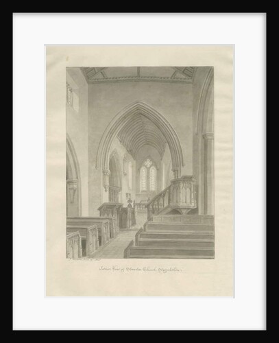 Interior of Standon Church: sepia drawing, 19 Jun 1848 by John Buckler
