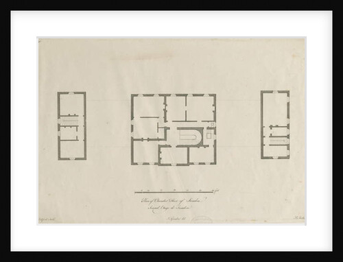 Sandon Hall - Plan of Chamber floor: engraving by Joseph Pickford