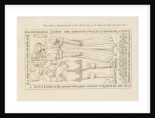 Standon Church - Tomb of Francis Rose: pen drawing by John Robert Fernyhough