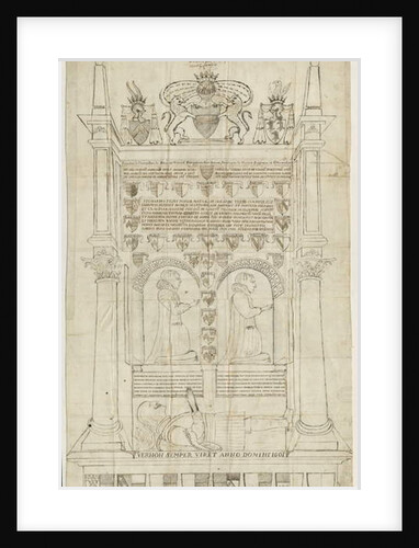 Sandon Church - Tomb of Sampson Erdeswicke: pen and ink drawing, nd [?18th cent] by Stebbing Shaw