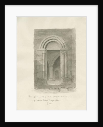 Interior of Standon Church: sepia drawing, 24 May 1847 by John Buckler