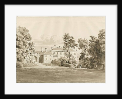 Patshull House: sepia wash drawing, Aug 1820 by John Buckler