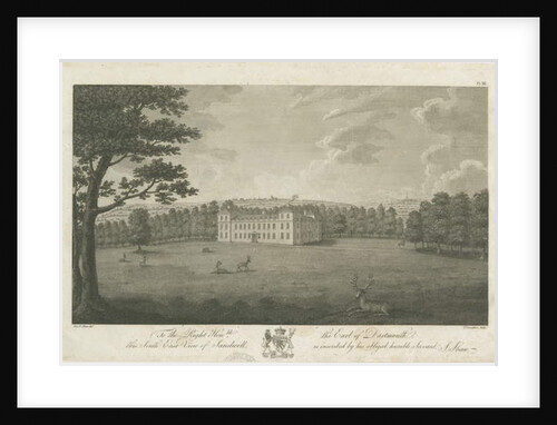 Sandwell Park - Hall: engraving by Stebbing Shaw