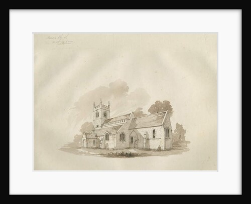 Standon Church: pen and ink drawing by School English