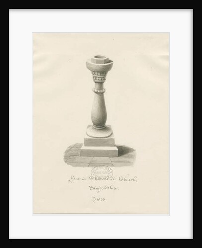 Font in Shareshill Church by John Buckler