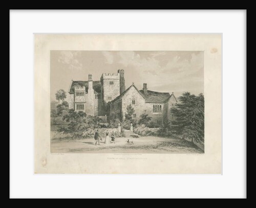Throwley Hall: lithotint, nd [c 1845] by Henry Lark Pratt