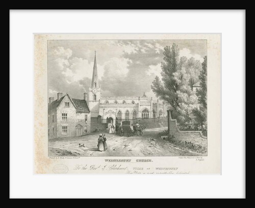 Wednesbury Church: lithograph by School English
