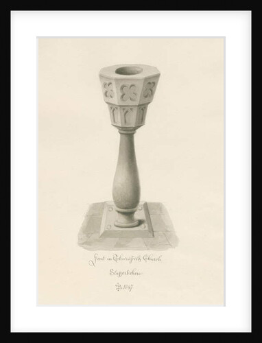 Font in Thursfield Chapel by John Buckler