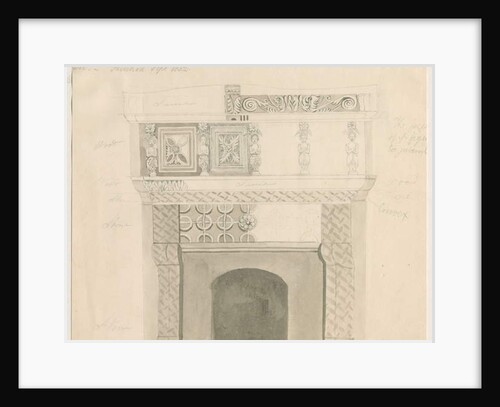 Tittensor - Chimney Piece in Manor House: pencil and wash drawing, Sep 1832 by School English