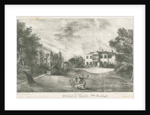 Tixall Hall and Gatehouse: lithograph, nd [c 1833] by School English