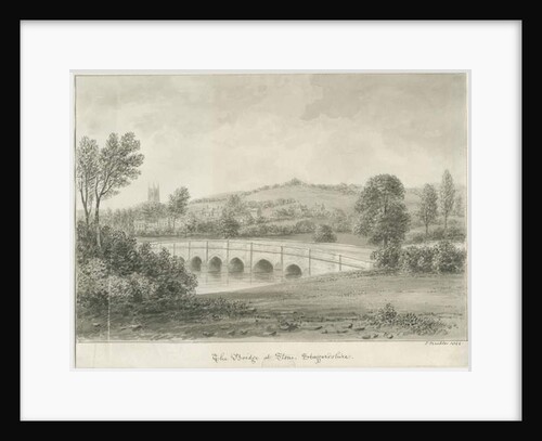 Stone - Bridge over the River Trent: sepia wash drawing, 1844 by John Buckler