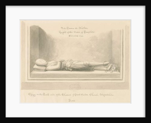 Weston-under-Lizard Church - Effigy of Sir Hamo de Weston by John Buckler