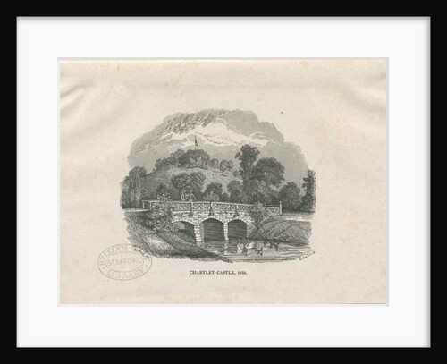 Chartley Castle [Hall]: woodcut engraving, 1838 by Thomas Peploe Wood