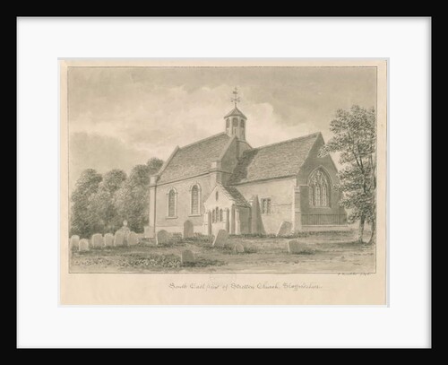 Stretton Church: sepia drawing, 1842 by John Buckler