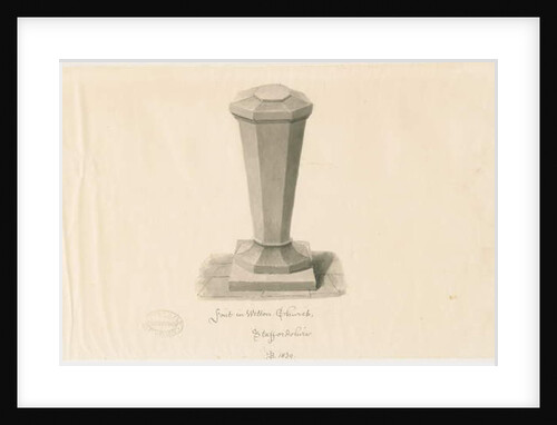 Font in Wetton Church by John Buckler