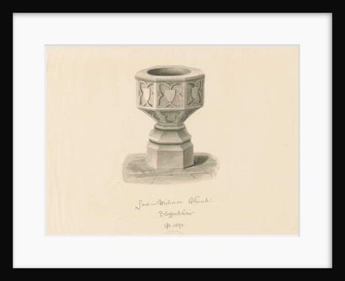 Font in Wichnor Church by John Buckler