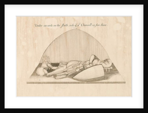 Swynnerton Church - Effigy: pen and ink drawing, nd [19th cent] by John Robert Fernyhough
