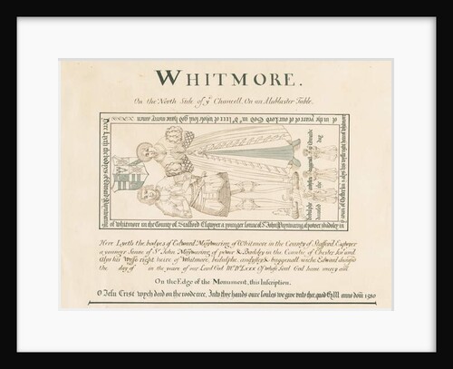 Whitmore Church - Memorial to Edward Maynwaring: pen and ink drawing, nd [19th cent] by John Robert Fernyhough