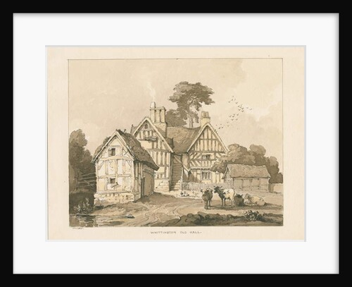 Whittington Hall: pen and wash drawing, 1838 by Thomas Peploe Wood