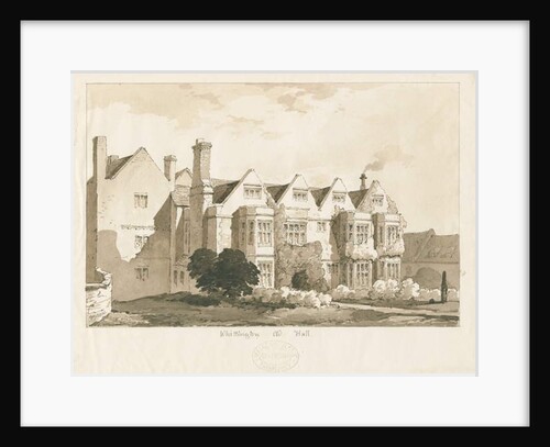 Whittington Hall: pen and wash drawing, 1836 by Thomas Peploe Wood
