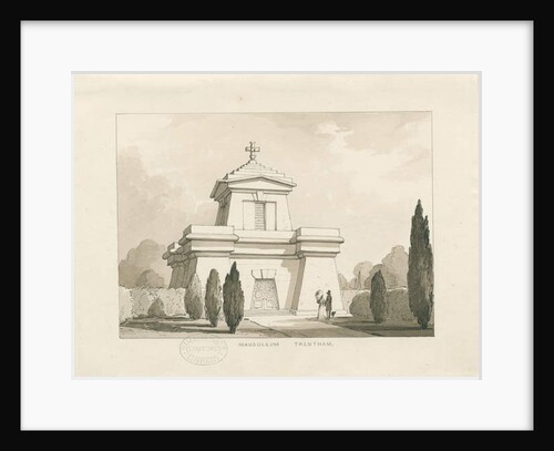 Trentham - The Mausoleum: pen and wash drawing by Thomas Peploe Wood