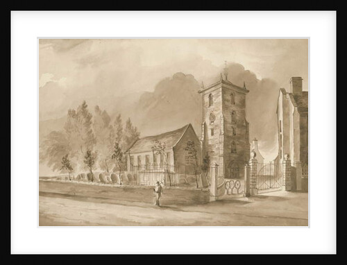 Willenhall Church: sepia drawing, nd [1844] by Henry James Noyes