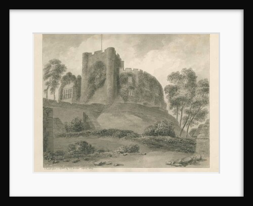 Tamworth Castle: sepia drawing, Apr 1849 by John Buckler