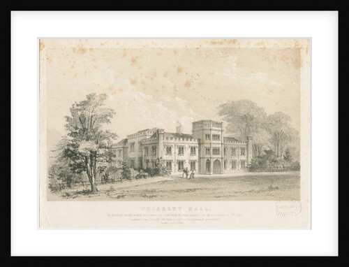 Wolseley Hall: steel engraving, nd [c 1830] by Louis Haghe