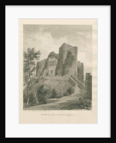 Tamworth Castle: sepia drawing, Apr 1849 by John Buckler