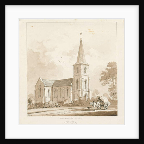 Trentham - 'Trent Vale New Church': sepia drawing, nd [1842, cf Wood Portfolio 148]] by Thomas Peploe Wood