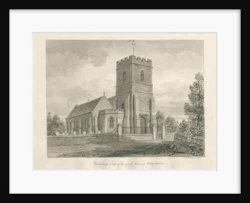 Trysull Church: sepia wash drawing, 1846 by John Buckler