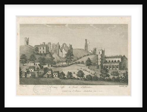 Tutbury Castle and Church - South East View: engraving, nd [1762-1792] by Stebbing Shaw