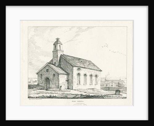 Wolstanton - New Chapel: pen and ink drawing, 1838 by Thomas Peploe Wood