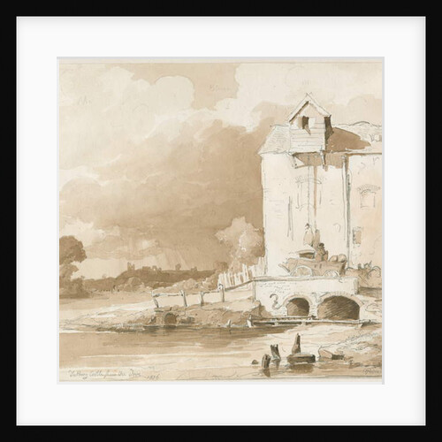 Tutbury Castle: Distant view from the River Dove by Thomas Peploe Wood