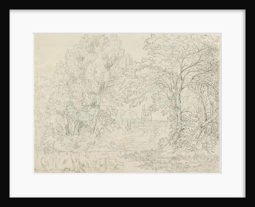 Tamworth - Rural View: pen and ink drawing, nd [1788-1855] by Henry Curzon Allport
