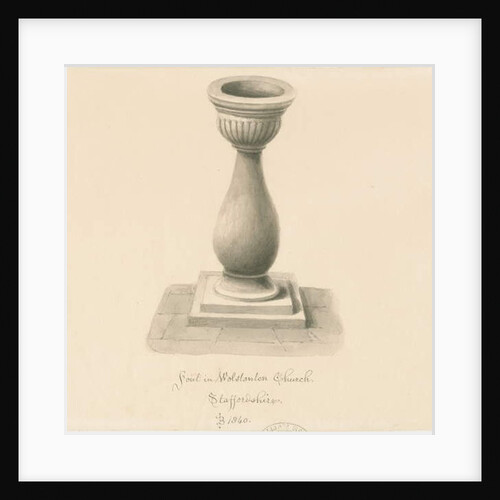 Font in Wolstanton Church by John Buckler