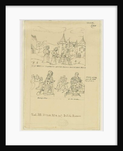 Tamworth Church - Window Glass: tracing in ink by William Dugdale